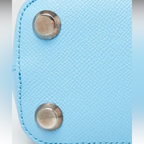 XXS Light Blue Pebbled Balenciaga Logo CrossBody bag - Picture 14 of 16